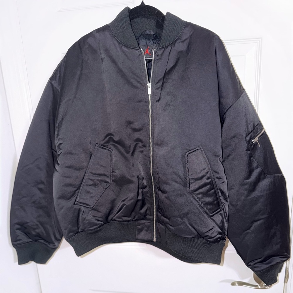 Nike Jordan Flight Renegade Bomber Jacket Women’s Large Black - Picture 6 of 12